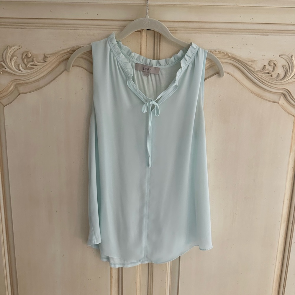 LOFT Mint Green Sleeveless Blouse S